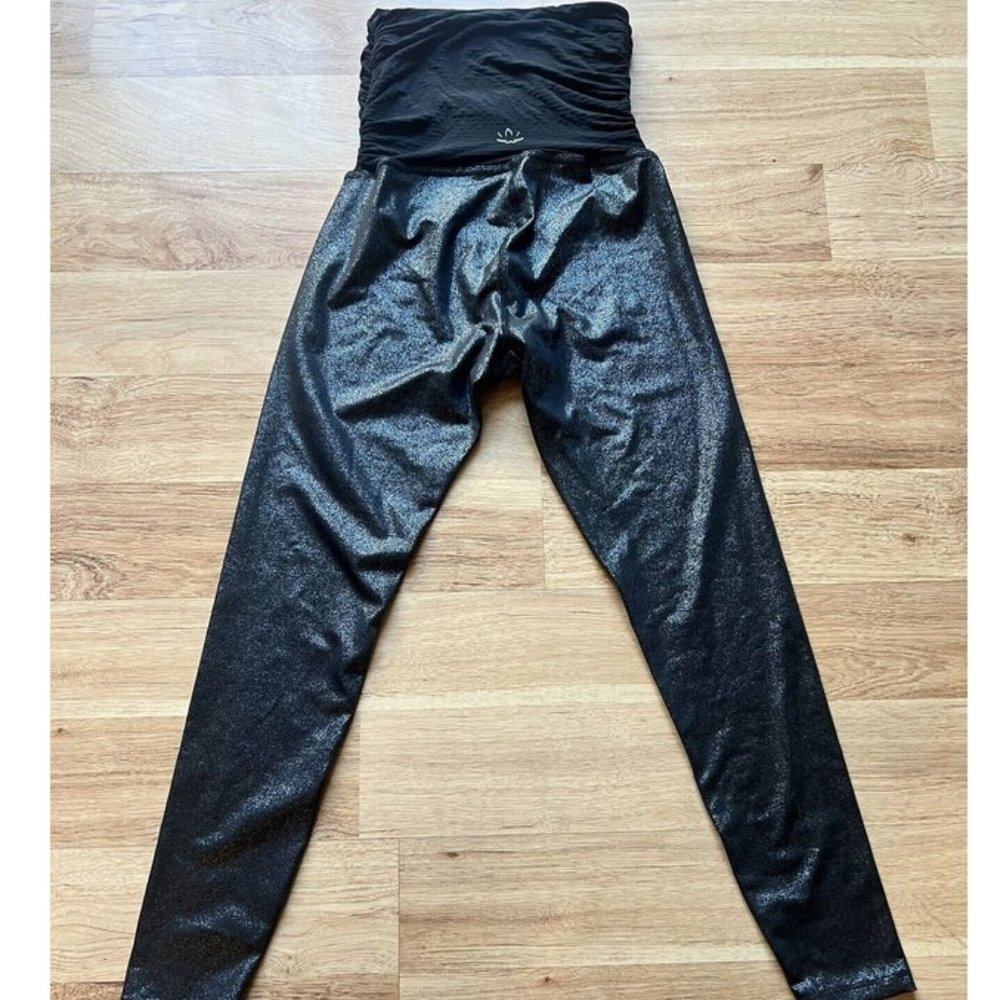 Beyond Yoga Beyond the Bump Maternity Leggings size Medium - Black Shimmer